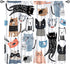 moderw Funny Cats Curtains, Cute Cartoon Cats Baby Bottle Window Treatments Lovely Pets