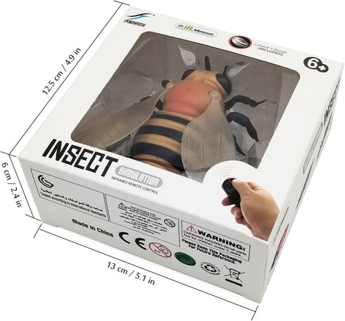 Tipmant Realistic RC Honey Bee Toys IR Remote Control Honeybee Insect Vehicle Electric Animal for Cat Dog Kids Birthday