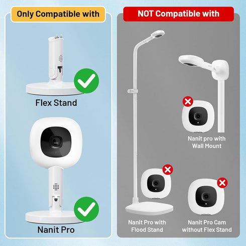 Stand,8inches Portable Baby Monitor Mount Compatible with Nanit Smart Pro Baby Monitor & Flex Flexible Arm