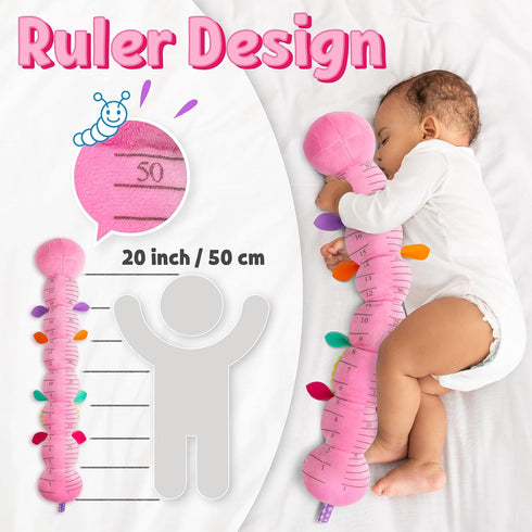 Baby Toys Musical Caterpillar - Soft Sensory Stuffed Animal Toys with Crinkle and Rattles, Pink