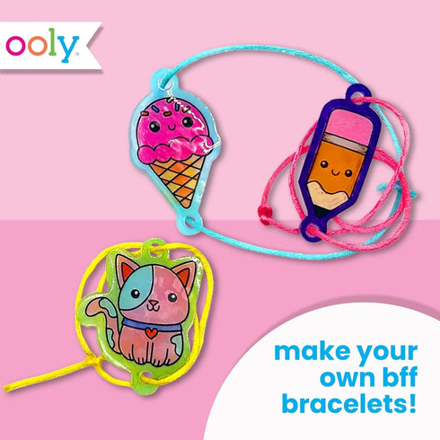 Ooly Shrink-Its! 24 PC DIY Shrinking Art Bracelet Kit, Includes 20 Pre-Cut Charms for Kids