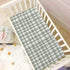 Vdsrup 39 27 5In Crib Sheets for Boys Girl Green Plaid Neutral Mini Crib Mattress Sheets Fitted, Watercolor Toddler