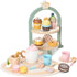 23pcs Set Set Set Playset Wooden Tea for Little Girls, Toddler Tea Wooden Toys Play Kitchen Accessories with Cupcake