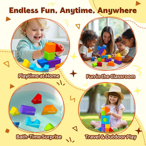 Set, 3-5 Toddlers(20pcs) Pairez Toys Multi-Shape Magnetic Blocks, Large Stacking & Building Blocks Preschool