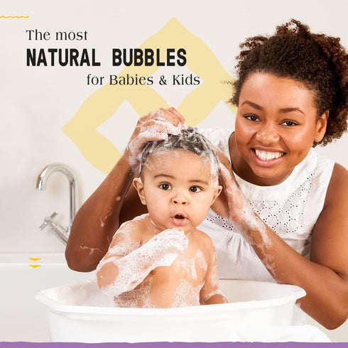 Alaffia Babies and Kids Bubble Bath, 32 Fl Oz - Gentle Baby Essentials for Delicate Skin, Vegan Lemon Lavender