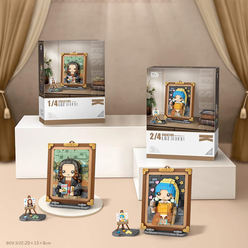 MEIEST Mini Building Blocks Cute 3D Painting Model Set, Simulation Construction Bricks Toy for Home Decor