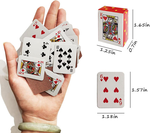 Mini Playing Cards - 10 Set Poker Cards with Gift Box, Miniature Poker Set for Travel Game, Great Novelty Gift