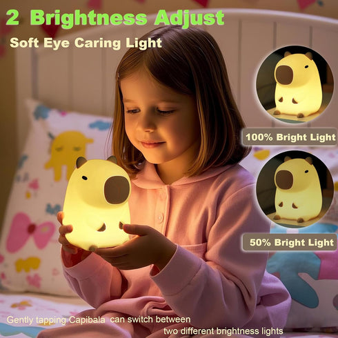 Lamp,2 Dimmable DREAMING MY DREAM Cute Capybara lamp,Squishy Capybara Night Light LED Rechargeable Novelty Animal Night