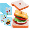 Wooden Sandwich Sorting Stacking Toys Play Food Set for Toddlers Preschool Educational