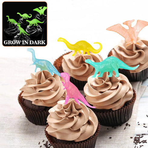 78pcs Set, OuMuaMua Glow in the Dark Dinosaur Toys Mini Plastic Realistic Dinosaur Figures Glow Toys for Kids Goody Bag