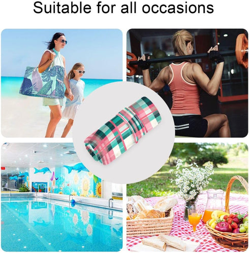 Haskirky 2 Turquoise Pink Tartan Pcs Cloth Diaper Wet Dry Bags,Waterproof and Washable Bag for Travel Reusable Wet Bag