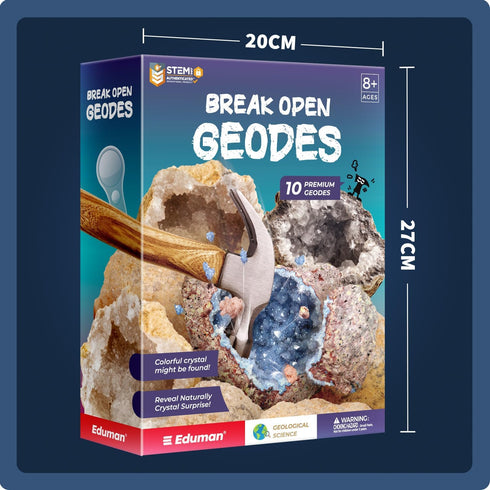 Geodes with Crystals Break Open 10 Premium Geode Kit - STEM Educational Crystal Toys for Boys and Girls