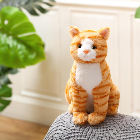 13 Inch Realistic Cat Plush Toy, Soft Cute Kitten Stuffed Animal Gifts for Home Decor, Birthday, Valentine's Day