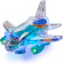 Playbees Light Up Transparent Gear Airplane Kids Bump and Go Autism Toys