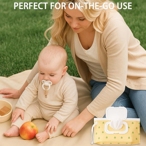 fernfern 3-Pack Baby Wipe Dispenser, Portable Refillable Wipe Holder, Reusable Travel Wet Wipe Pouch, Waterproof