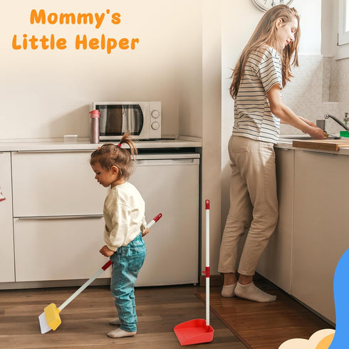 LIMIROLER Set Set Set, 3-6 (2PCS Set) Kids Cleaning Toy Toddlers Broom Dust Pan for Housekeeping Pretend Play Cleaning