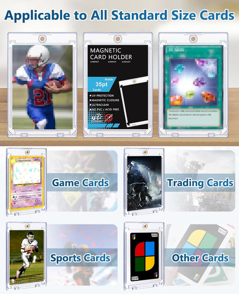 50ct 35pt Magnetic Card Holders: One Touch Card Holder for Trading Cards, U-V Protection Hard Cards Sleeves Case