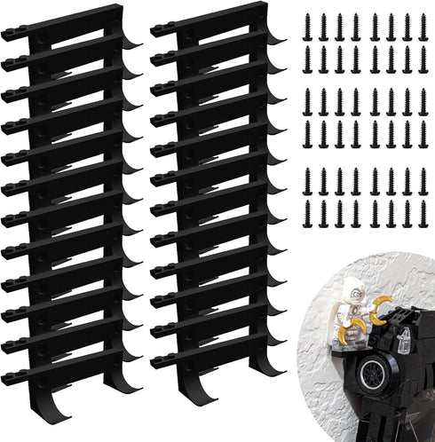 24PCS Wall Mount for Lego Speed Champions Sets - Wall Bracket with Base for Pilot, Black
