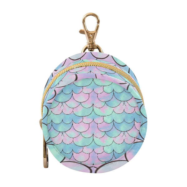 PYBUG Scallops Shape Round Pacifier Storage Case, Polyester & TPU Lined with Hook