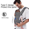 YEMKEZO Cozy (Summer-Gray) Baby Carrier Newborn to Toddler,Newborn Carrier with Head Support, Baby Holder Carrier