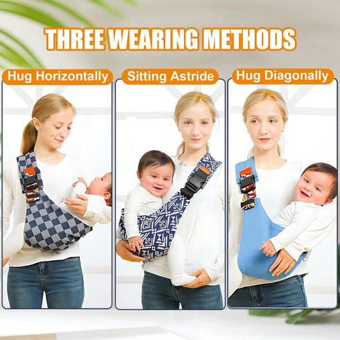 Marrlly 10-30 lbs(Black) Baby Sling Carrier Newborn to Toddler, Toddler Carrier,Adjustable Baby Sling Carrier Non-Slip