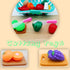 77Pcs 3 Pretend Play Kitchen Accessories for Kids, Cutting Fruits Vegetables Hamburger Toy Kitchen Accessories