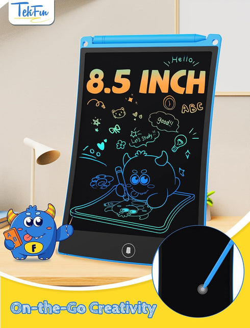 TEKFUN 8.5in 2 Pack LCD Writing Tablet for Kids, Doodle Board with Anti-Lost Stylus, Educational Gift for Ages 3-7