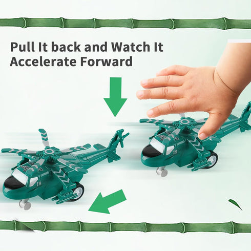 UXRPTU Playset 3-5 Pack Pull-Back Airplane Toy Boys Plane for Toddlers Variety of Helicopters Stealth Bombers Fighter
