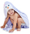 HIPHOP PANDA Hooded Towel for Newborn, Rayon Made from Bamboo, Large Baby Towel with Bear Ears, Purple Penguin