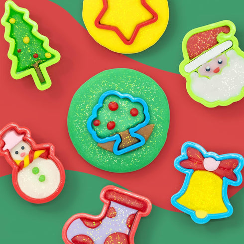6 18oz Accessories(280+pcs), SIMPLIPLAY Christmas Sensory Dough Kit with PCS Glitter Doughs & DIY Christmas Crafts