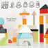 Le Toy Van Educational Wooden Building Blocks - 60 Piece Montessori Style Toy for 12 Months and Up