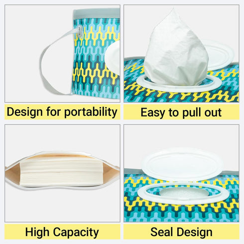 LOYMOK 3 Pack On The Go Wipes Dispenser,Refillable Baby Wipes Container for Travel, Baby Wipes Container Travel, Wet