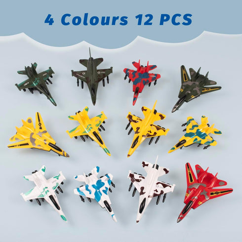 12 Pack Pull Back Airplane Toy for 3 Year Old Boy - Airplane Kids Party Favors and Die Cast Airplanes