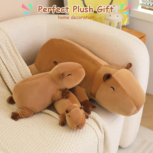 SQEQE Weighted Capybara Plush, Soft Capybara Stuffed Animal for Anxiety, Cute 9.8 Inch Pillow Toy Gift for Kids