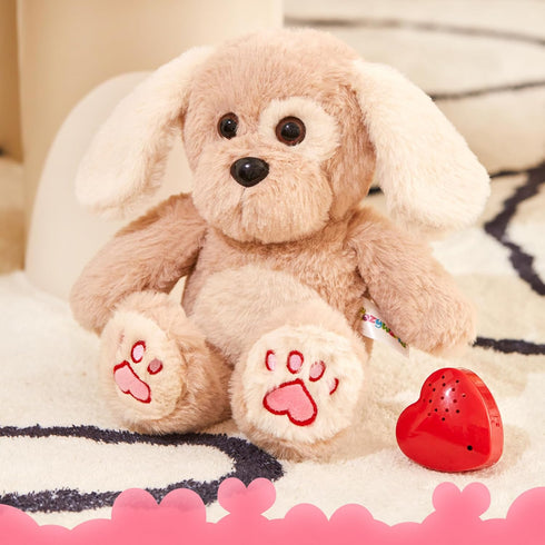 30 Heartbeat Puppy Recordable Dog Stuffed Animals sec Heart Voice Recorder Plush Toy Stuffed Animal Soft Fuzzy Doll