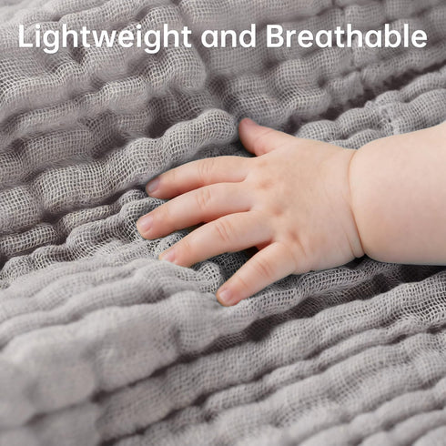 Bear Rocket 6 Pack 12x12 Inch Organic Muslin Baby Washcloths Baby Bath Face Towel Extra Absorbent and Soft Burp Cloth