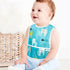 6Pcs Waterproof Toddler Bibs Set, Adjustable Baby Teething Bib with Crumb Catcher Pocket for 6-24 Months