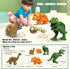 JIXIn Dinosaur Marble Runs for Kids 4-8, Compatible with DUPLO Lego Sets, 125 PCS Classic Big Blocks STEM Toys for Age