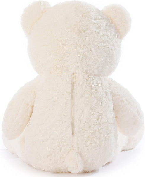 Poutmac 47 Inch Giant Teddy Bear Stuffed Animal, White Big Plush Teddy Bear for Valentine's Gift, Soft for Christmas