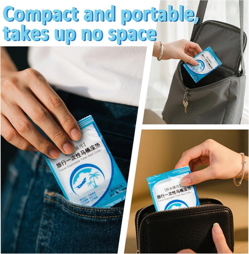 RAINFLOW Packing Adults,60 Pack Disposable Toilet Seat Cover - Plastic Toilet Seat Covers Waterproof Non-Slip