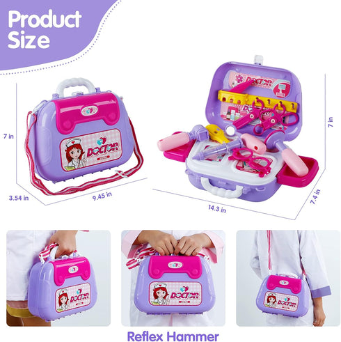 3-5, 22 Set 3 4 5 6 7 GINMIC Doctor Kit for Toddlers Pieces Pretend Play Doctor with Halloween Role Play Doctor Costume