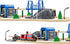 Wooden Train Tracks Accessories, Police Station Compatible with All Railroad Track Collection, Train Toys Expansion