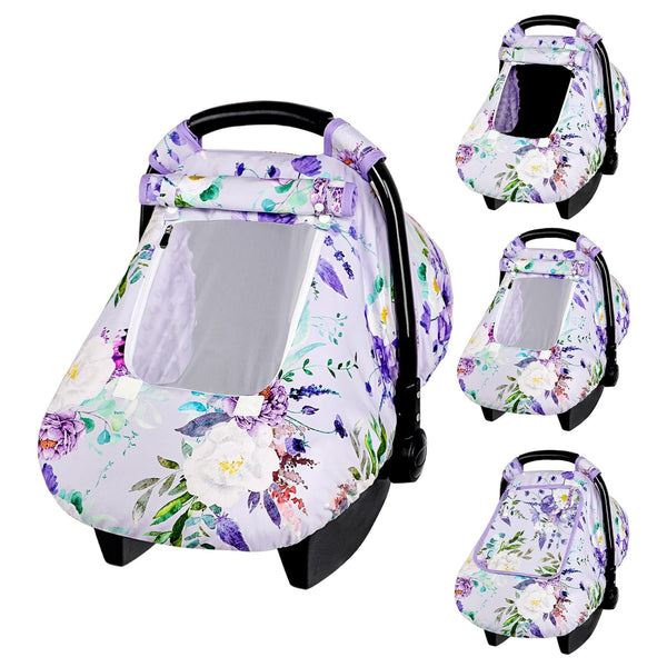 Car Seat Cover Baby Girl, Warm Winter Carseat Cover for Baby, Purple