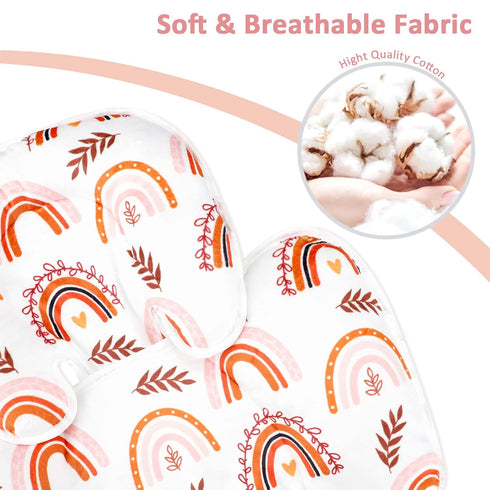 Ultra Soft Rainbow Infant Car Seat Insert & Nursing Pillow Cover - Pea Pod Design