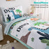 4-Piece Set Set Dinosaur Toddler Bedding for Boys - Soft & Skin Friendly Toddler Bed Includes Toddler Comforter, Flat