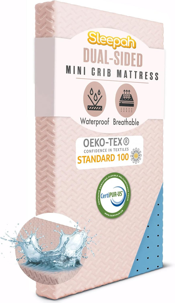 Mini Crib Mattress Dual-Sided Soft Cotton Cover 38x24x3 Premium Ventilated Cooling Memory