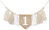 1st 1st BOOMPA White Birthday High Chair Banner - Wood Bead Tassel Garland - Pure Angel Birthday Photo Backdrop - Wall