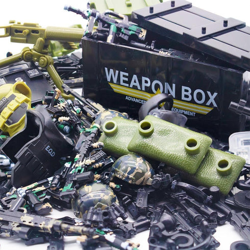 200+ Pcs Military Weapon Pack Accessories Kits Toys, Swat Team Building Block Toys, Military Soldier Style Weapon Sets, Army Equipment Gear Sets, Accessories Compatible with Major Mini figure