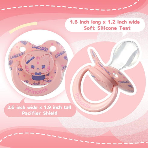 Large Pink Silicone Pacifier for Sleep and Anxiety Relief