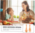 1 Set Wooden Spoon Fork Kid Utensils - Kids Training Tableware, Vintage Style
